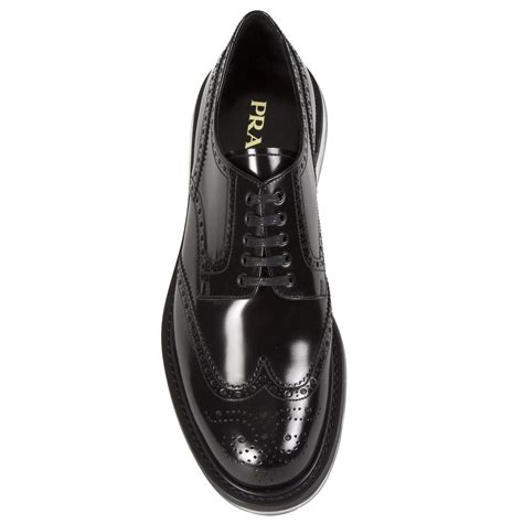 prada men high-shine derby|Prada leather derby shoes.